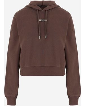 Jacquemus Le Hoodie Grosgrain - Marrone