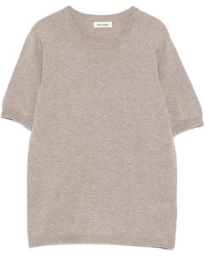 Soft Goat Round Neck Short Sleeve - White