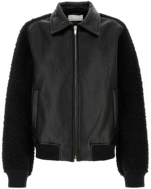 Random Identities Synthetic Leather Jacket - Black