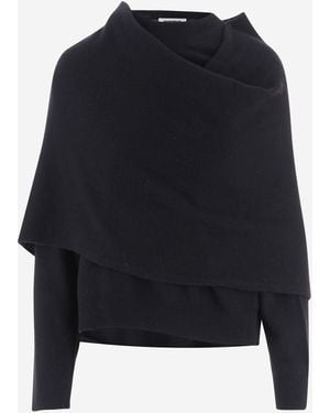 DARKPARK Wool And Cashmere Jumper With Draping - Blue