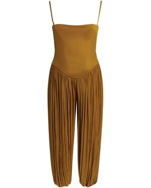 Zimmermann "Luna" Jumpsuit With Corset - Natural