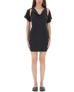 T By Alexander Wang Deconstructed" Short Dress - Black