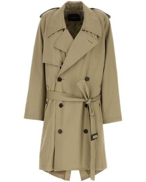 Balenciaga Draped Neck Trench - Green