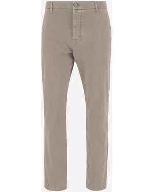 Jacob Cohen Stretch Cotton And Linen Trousers - Grey