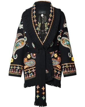 Alanui 'innere Energie' schwarze Jungfrau Woll -Strickjacke