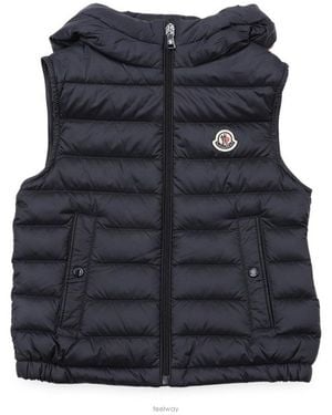 Moncler Boys Logo Puffer Vest - Blue