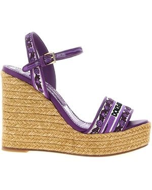 Dolce & Gabbana 'Maiolica' Wedges - Purple