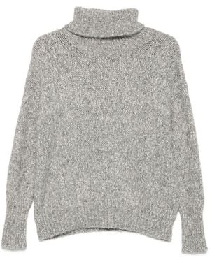 Base London Cotton And Wool Turtle Neck Sweater - Gray