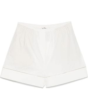 Rohe I Pantaloncini Poplin Ricamati Da Scala - Bianco