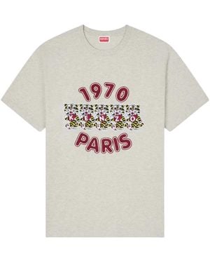 KENZO Loose-Fitting Cotton T-Shirt With Wild Tiger" Embroidery - White
