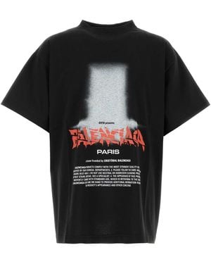 Balenciaga Cotton Oversize T Shirt - Black