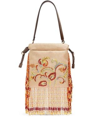 Etro Kalispera Small Embroidered Tote Bag - Natural