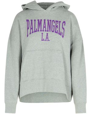 Palm Angels Sudadera de algodón gris de 'College'