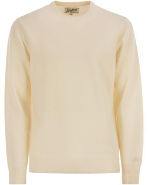 Mc2 Saint Barth Regent Lambswool Crew Neck Sweater - Natural