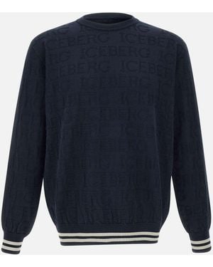 Iceberg Herren Blau Baumwollpullover