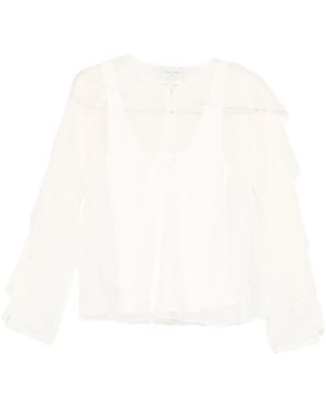 forte_forte Camicia Volants Contemporary Chiffon - White