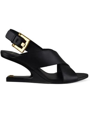 Balmain Anthem Senza Sandali Con Zeppa - Nero