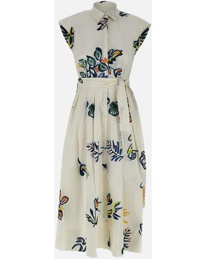 Marella Mehrfarbiger Blumenchemierkleid - Weiß