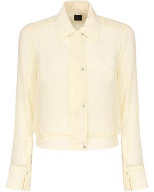 Pinko Lichtgewicht Gele Bommenwerper Blouse - Naturel