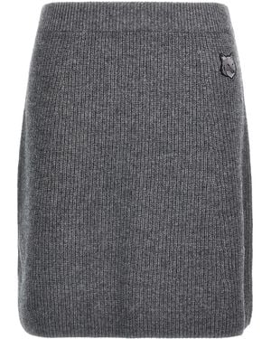 Maison Kitsuné 'Bold Fox Head' Skirt - Grey