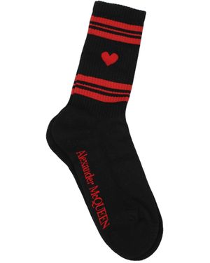 McQueen Frauen 's Socken & Socken Baumwollschwarz/Rot
