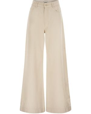 Weekend by Maxmara Wkdcanneti Katoenen Denimjeans Met Wijde Pijpen - Naturel