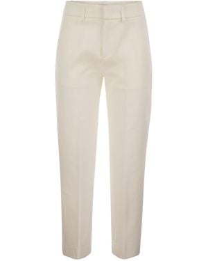 Dondup Loose Cropped Jersey Trousers Meli - White