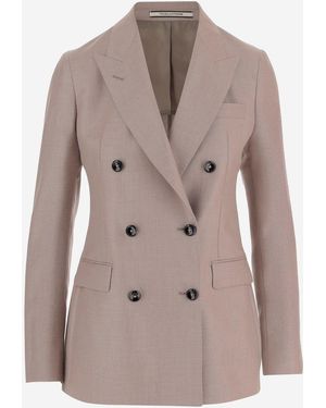 Tagliatore Wool And Silk Blend Jacket - Natural