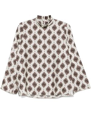 Alberto Biani Floral-Print Blouse - White