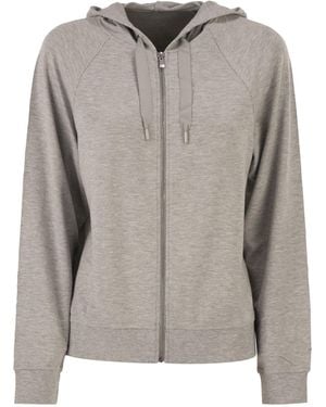 Majestic Hooded Zip Up Sweatshirt - Grey
