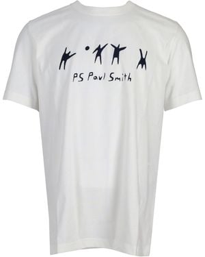 Paul Smith Herren Reg Fit T-Shirt Volleyball - Weiß