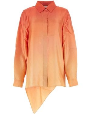 Zimmermann Two-Tone Silk Tranquillity Shirt - Orange