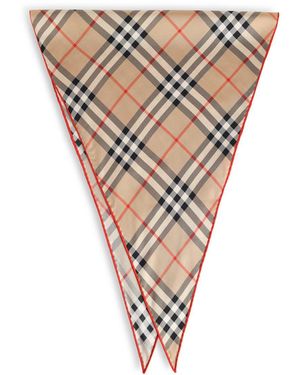 Burberry Sand 'Check' Silk Scarf - White