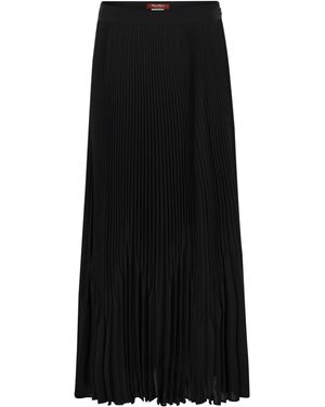 Max Mara Timoteo Sablé Plissee Georgette Rock - Schwarz
