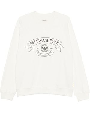 Emporio Armani Logo Cotton Sweatshirt - White