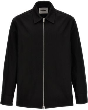 Jil Sander Gabardine Hemd - Schwarz