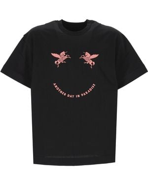 Givenchy Black Crew Neck Slogan T -shirt - Zwart