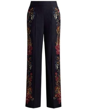 Etro Silk Pants - Blue