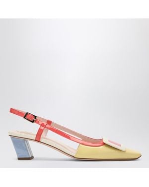 Roger Vivier Multicolour Patent Leather Slingback - Pink