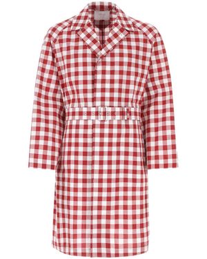 Prada Check Trench Coat - Red