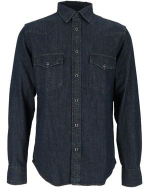 Jacob Cohen Denim Camicia Western Long-Sleeve Shirt - Blue