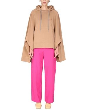 Ambush Poncho Sweatshirt With Embroidered Logo - Pink