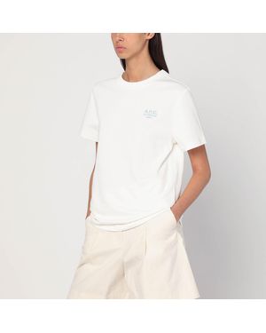 A.P.C. T Shirt With Logo Embroidery - White