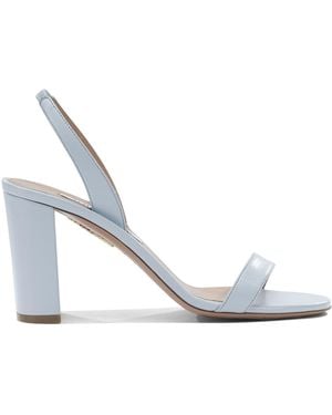 Aquazzura "so Nude Block 85mm" Heeled Sandals - White