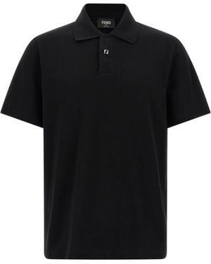 Fendi Polo de piquet - Negro