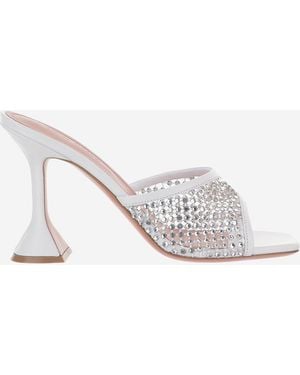 AMINA MUADDI Lupita Crystal Sandals - White
