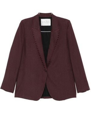 forte_forte Linen Single-Breasted Jacket - Purple
