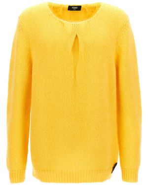 Fendi Mohair Sweater Maglioni Giallo-Uomo