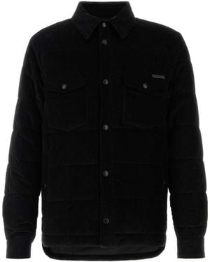 Dolce & Gabbana Corduroy Padded Zip-Up Jacket - Black