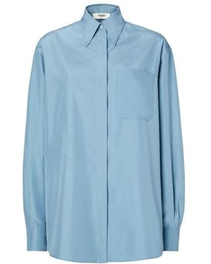 Fendi Shirt With Logo - Blue